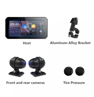 Caméra de tableau de bord GPS pour moto Aoocci C9 Pro Max, double caméra AHD, CarPlay sans fil, TPMS, écran ultra lumineux, protection IP67