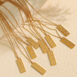 Collar de circonita cuadrada estilo INS, amuleto de la suerte, personalizado, apilable, cadena para clavícula para mujer - Product Image 3