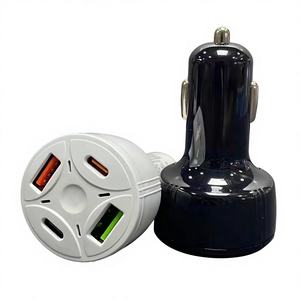 Cargador de Coche USB y Tipo-C de 4 Puertos, 53W, Carga Rápida QC3.0 PD2, Salida de 20W, Entrada de 5V/3A, Material ABS, para Teléfono Móvil - Product Image 1