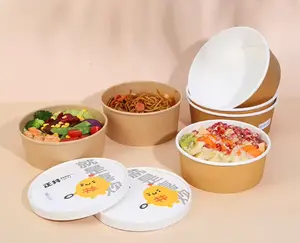 Hot Soup Paper Cup Bowl Food Cup Disposable Paper Bowl With Logo Custom Noodle Bowl Takeaway