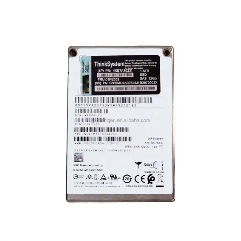 01pe352 4xb7a10231 thinksystem 2.5 "ss530 1.6TB SAS 12GB trao đổi nóng đĩa cứng giá Ổ đĩa cứng nội bộ Ổ đĩa cứng SSD