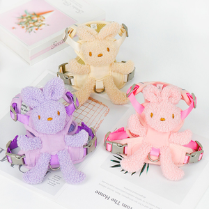 Stylish Designer Dog Cat Puppy <strong>Harness</strong> and Leash Set Pet <strong>Harness</strong> Cute <strong>Rabbit</strong> Decor Quick-Release Buckle Step-in <strong>Harness</strong> for Dog - Product Image 4