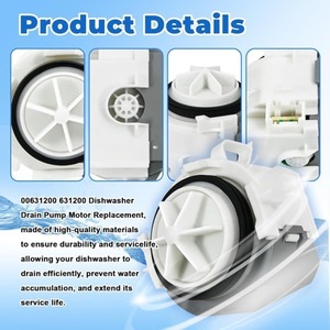 Bomba de desagüe para lavavajillas WDP85192 220-240V, pieza de repuesto eléctrica de plástico para modelos Bosch - Product Image 2