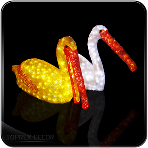 Décoration de Noël, statue, corde lumineuse LED RGB, blanc chaud, IP65, PVC, lumière extérieure en forme de canard, motif lumineux - Product Image 3