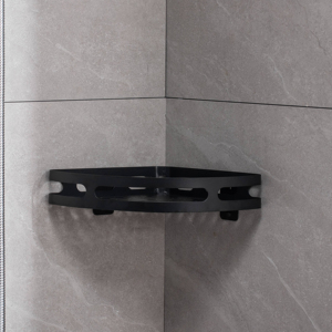 Estante de Baño de <span class=keywords><strong>Metal</strong></span> Moderno de Una Sola Capa, Triangular, para Montar en la Pared, Diseño Sin Perforaciones, Multifuncional, Almacenamiento Eficiente para Ducha - Product Image 1