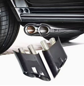 Puntas de escape de fibra de carbono de lujo, pulidas a espejo, brillantes, dobles, para Mercedes-Benz Clase G - Product Image 2