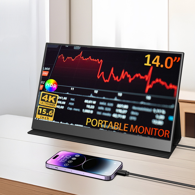 Foldable 14 Inch IPS Touch Screen Dual Monitor 1080P Laptop Extender Portable Monitor