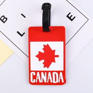 Vente en gros en stock étiquette de bagage en PVC souple étiquette de bagage drapeau Canada Amérique étiquette de sac en caoutchouc pour <span class=keywords><strong>voyage</strong></span> - Product Image 4