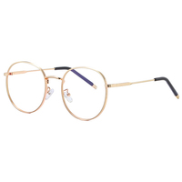 Gafas Ópticas Redondas Vintage para Mujer, Montura de Diseño Nuevo, Lentes Planas, Gafas Modernas para Mujer con Protección Anti-luz Azul