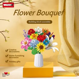 Ensembles de blocs de construction à petites particules, assemblage créatif, mosaïque, bouquet, articles ménagers exclusifs transfrontaliers, jouet en plastique modèle - Product Image 5