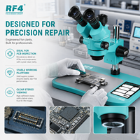 Microscope Stéréo Trinoculaire RF4 – Équipement Complet de Réparation de Téléphones Mobiles 4K HD à Double Sortie pour la Formation en Réparation de Téléphones et la Soudure de Puces Métalliques