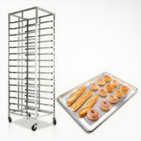 Chariot à pain multi-niveaux en acier inoxydable - Chariot de boulangerie haute résistance résistant à la corrosion avec roulettes pour soudage/découpe/pliage pour grandes applications