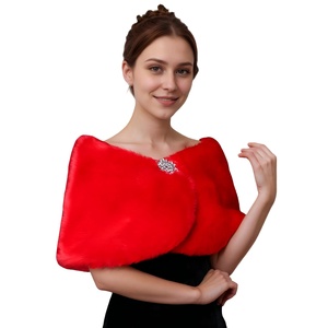 Women Faux Fur <b>Shawl</b> with Rhinestone Brooches Eleagnt <b>Shawls</b> for Bridal <b>Wedding</b> Party Bridal - Product Image 5