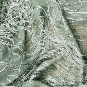 סופר ארוך גזור לחתוך בד שיפון שוליים מנוקדת שיער אביב/קיץ של נשים - Product Image 5