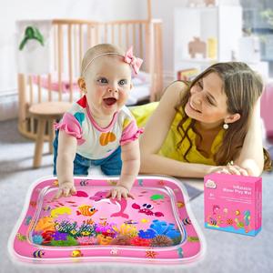 Tapete Inflable de Agua para Bebés, Tapete Sensorial de Juego con Diseño de Mundo Marino Rosa para Recién Nacidos, Bebés y Niños Pequeños - Product Image 1