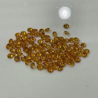 Batu Permata Safir Kuning Oranye Alami 9mm Buatan Tangan, Potongan Bundar Brilian, Tanpa Bingkai, Terolah Panas, Cincin Kustom Grosir, Batu AAA