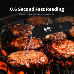 Thermomètre à viande à lecture instantanée en 0,6 seconde avec fonction de réveil automatique, outils de barbecue et de grillades - Product Image 6