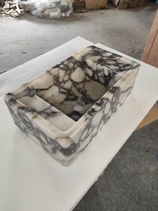 <span class=keywords><strong>Lavabo</strong></span> <span class=keywords><strong>de</strong></span> Baño Moderno y Lujoso, Ligero, <span class=keywords><strong>de</strong></span> una Sola Pieza, Rectangular con Bordes Redondeados, en Mármol Calacatta Viola - Product Image 3
