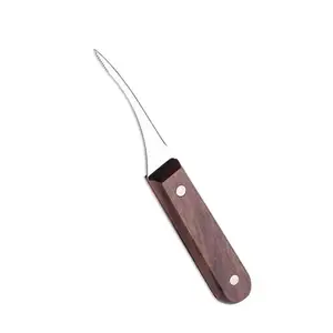 スキニングナイフとエビナイフ用ステンレス鋼エビナイフシーフードツール木製ハンドル