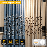 Cortinas Jacquard Personalizadas Aodu, Diseño de Hielo Agrietado Azul Champán, Cortinas con Brillo Metálico, Decoración de Ventanas, Venta al Por Mayor de Fábrica