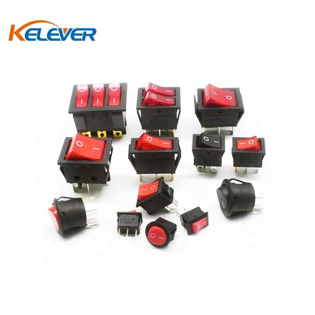 220V on-off Round Type Rocker Switch with Light - 10000 Cycles