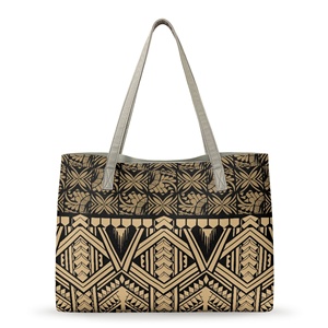 Bolso Tote <span class=keywords><strong>con</strong></span> Diseño Polinesio Tapa para Mujer, <span class=keywords><strong>con</strong></span> Asa, Tamaño Grande, de Cuero PU, Bolsos de Hombro y Bolsos de Mano, Logotipo Personalizado, MOQ 1 Pieza - Product Image 1