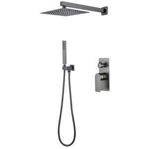Set doccia a pioggia calda e fredda nera opaca di lusso <span class=keywords><strong>miscelatore</strong></span> doccia termostatico a parete in ottone - Product Image 5