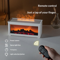 Nouvel humidificateur rétro à effet flamme de cheminée, diffuseur de flamme de cheminée simulée 3D avec lampe d'ambiance colorée pour la maison et le bureau