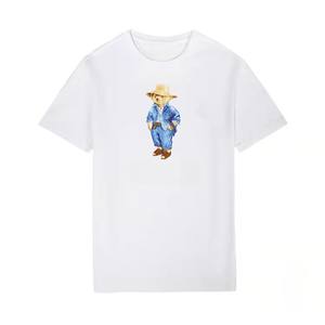 T-<span class=keywords><strong>shirt</strong></span> décontracté coréen pour <span class=keywords><strong>femme</strong></span> à col rond, imprimé ours, en coton respirant avec motif animalier - Product Image 1