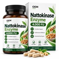 Capsules de Nattokinase, Enzyme de Natto, Soja Fermenté Végétalien, Gamme Nutraceutique, Prêt pour les Lignes de Bien-être, Approvisionnement en Gros par Contrat