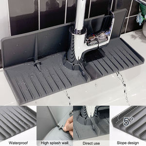 Silicon Self Draining Faucet Drip Catcher Tray <b>Drying</b> Splash Protector Pad Silicone <b>Kitchen</b> Sink Water Splash Guard Faucet <b>Mat</b> - Product Image 2