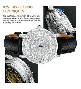 Relojes personalizados de diamante para mujer, relojes de lujo de acero inoxidable de 35mm con etiqueta privada, fabricante mecánico de zafiro de lujo - Product Image 2