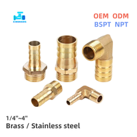 Coudière à soufflet en laiton type L NPT BSPT 1/4''~4'' à raccord cannelé 90° °   Raccord coudé à filetage Pagoda pour tuyau d'air, de gaz, d'huile et d'eau