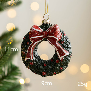 Boule en forme peinte de noël décoration arbre de noël petit pendentif sac cadeau de noël <span class=keywords><strong>maison</strong></span> voiture bonhomme de neige guirlande pendentif - Product Image 6