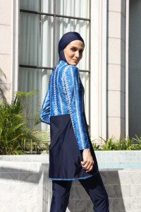 工厂低价中庸长袖伊斯兰服装泳衣3pc传统穆斯林服装布基尼泳装 - Product Image 5