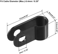 Serre-câbles en plastique nylon noir blanc de type R 3/16 "1/4" 3/8 "1/2" 3/4 "1" Assortiment de fixations pour conduit de câble