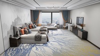 Fabricants de tapis Tapis axminster de luxe personnalisé Tapis mur à mur ignifuge résistant aux taches 5 étoiles pour chambre d'hôtel
