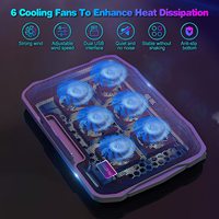 NUOXI H9 노트북 쿨러 6팬 높이 조절 쿨링 패드 12-16인치용