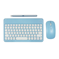 Kombo Keyboard dan Mouse Nirkabel Ramping Mini, untuk Tablet Android iPad