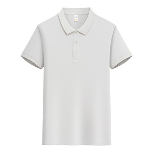 <b>Polo</b> Shirt Short Sleeve Solid Color Breathable Polyester Daily Wear - Product Image 1