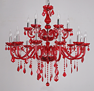 Lampadari a Sospensione in Vetro Colorato a Forma di Ramo Rosso Illuminazione di Lusso per Sale da Banchetto Lampadari in Cristallo Decorativi Moderni per Soggiorno - Product Image 6