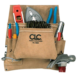 Sac à outils et clous <span class=keywords><strong>de</strong></span> <span class=keywords><strong>charpentier</strong></span> en daim professionnel personnalisé I823X 8 poches les anneaux <span class=keywords><strong>de</strong></span> marteau doubles en acier empêchent les rayures sur la poignée - Product Image 2
