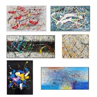 100% fait à la main Jackson Pollock inspiré abstrait toile Art goutte à goutte Style surréaliste peint à la main acrylique peinture à l'huile décor