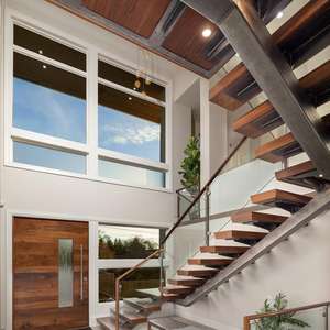 <span class=keywords><strong>Escalier</strong></span> <span class=keywords><strong>droit</strong></span> à poutre unique de luxe de haute qualité, fabriqué à Foshan par un fabricant chinois, avec marches en bois massif, pour l'habitat en Angleterre - Product Image 2