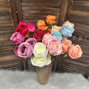 Rose artificielle Junheyuan à branche unique, couleur bonbon, pour décoration de mariage et de la maison, arrangement floral - Product Image 4