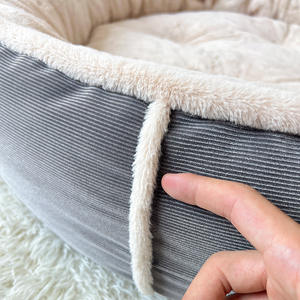 Winter-Warmes Modernes Komfortables Einfarbiges Rutschfestes Hundebett für Kleine und Mittlere Hunde mit Beheizter Haustiermatte und Kissen - Product Image 2