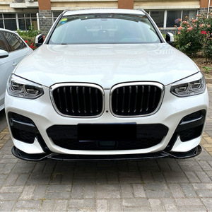 Amp-Z Front Bumper Lip Splitter For Bmw X3 X4 G01 G02 Early M Pack 2018-2021 Piano Black Carbon Fiber Texture - Product Image 3