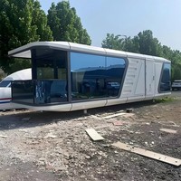 Capsule spatiale mobile préfabriquée de luxe moderne sur mesure, pliable, pour usage commercial, hôtelier, structure en acier