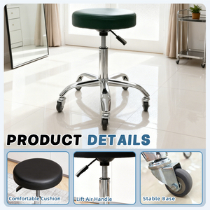 Sgabello portatile semplice Pedicure salone idraulico a rotolamento sgabello ergonomico sedia odontoiatrica in pelle rotonda Master sgabello sedia con ruota - Product Image 5