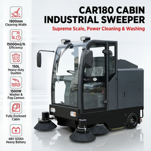Balayeuse électrique autoportée pour routes/sols, alimentée par batterie 48V, <span class=keywords><strong>15000</strong></span> ㎡ Machine de balayage de rue industrielle à haute efficacité pour usine - Product Image 1